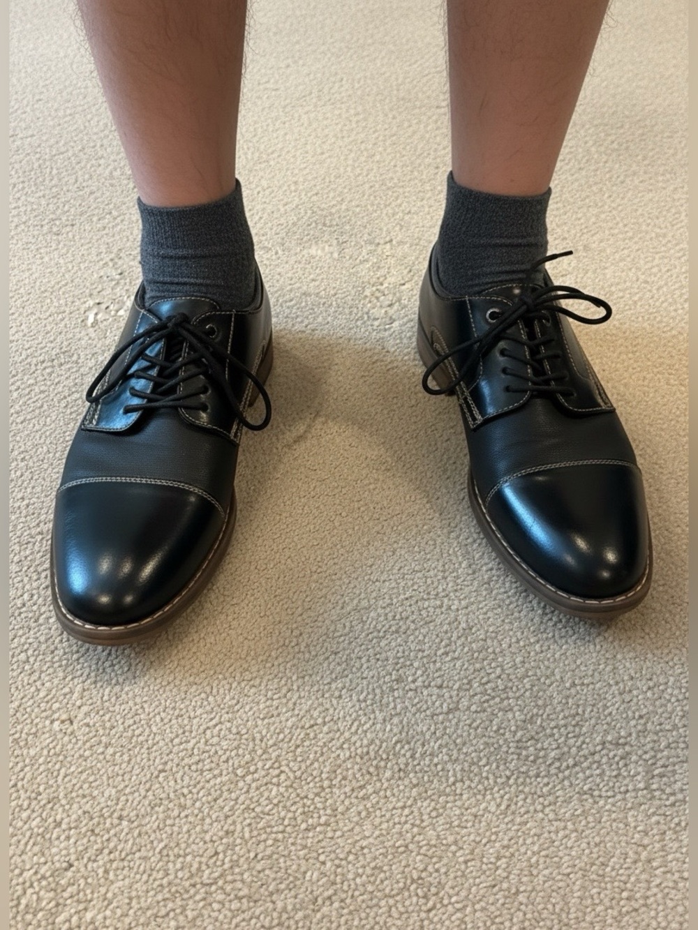 Men’s Chaps Black Cap-Toe Lace-Up Oxford Shoes black, size 9
